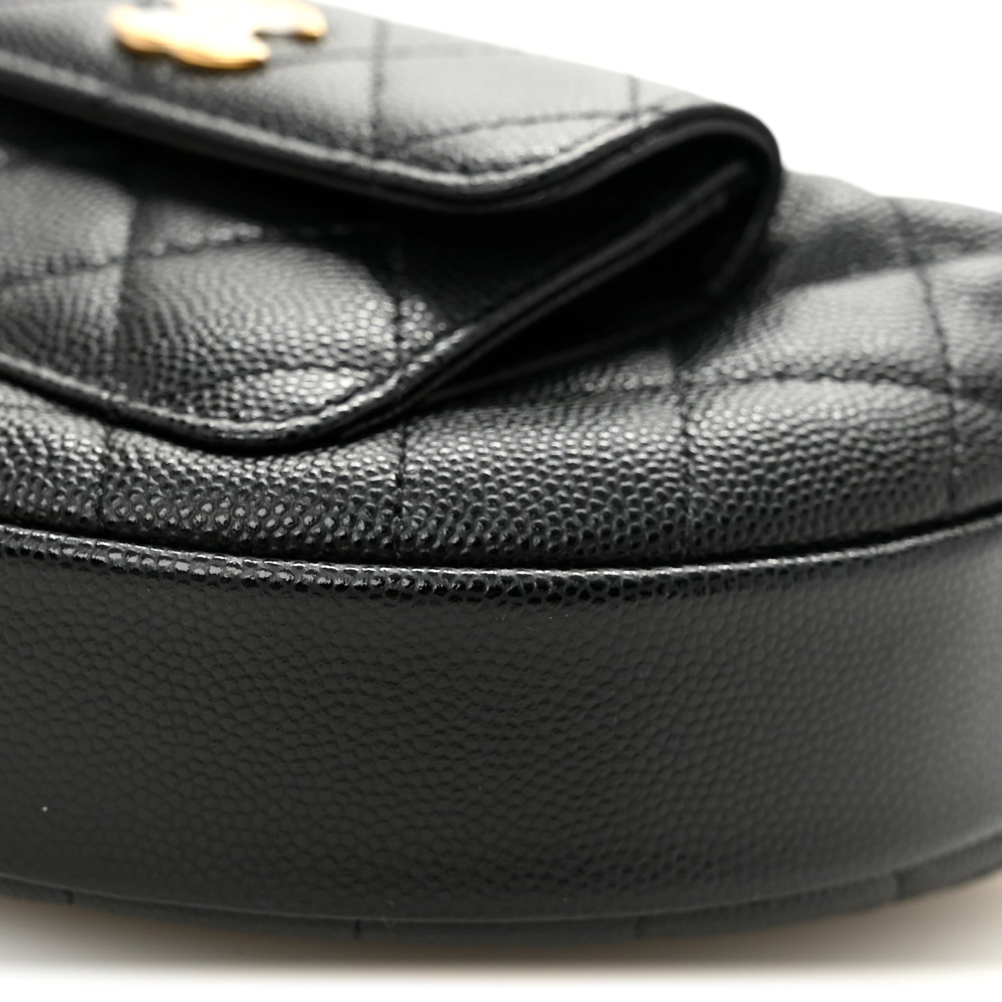 Caviar Quilted Polly Pocket Pouch Hobo Black