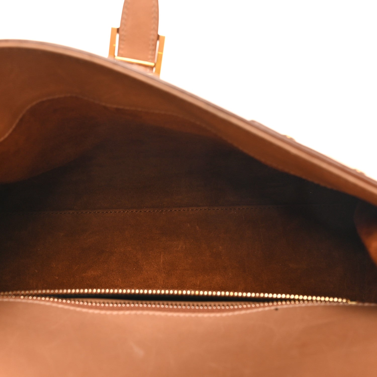 Saint Laurent Shiny Calfskin Le Fermoir Top Handle Bag Vintage Brown 5 of 10