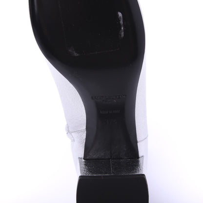 Saint Laurent Metallic Calfskin Loulou 50 Ankle Booties 37.5 Silver 6 of 8
