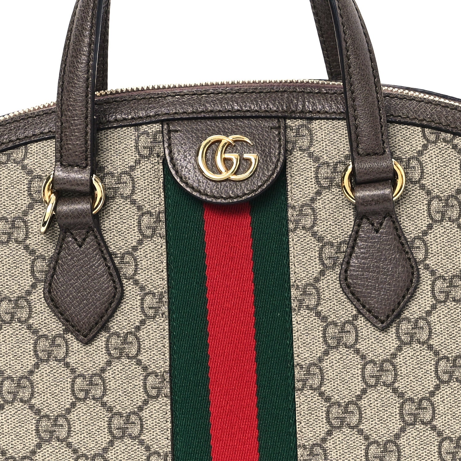 Gucci GG Supreme Monogram Web Medium Ophidia Top Handle Dome Bag Brown 8 of 11