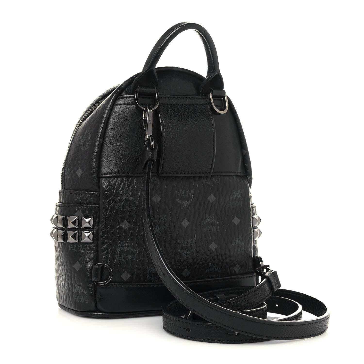 MCM Visetos Side Stud X-Mini Stark Bebe Boo Backpack Black 3 of 12