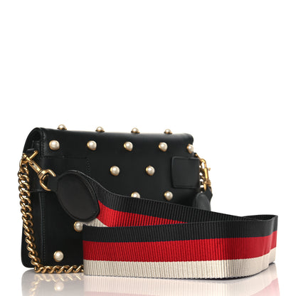 Gucci Nappa Pearl Studded Mini Queen Margaret Broadway Shoulder Bag Black 3 of 9