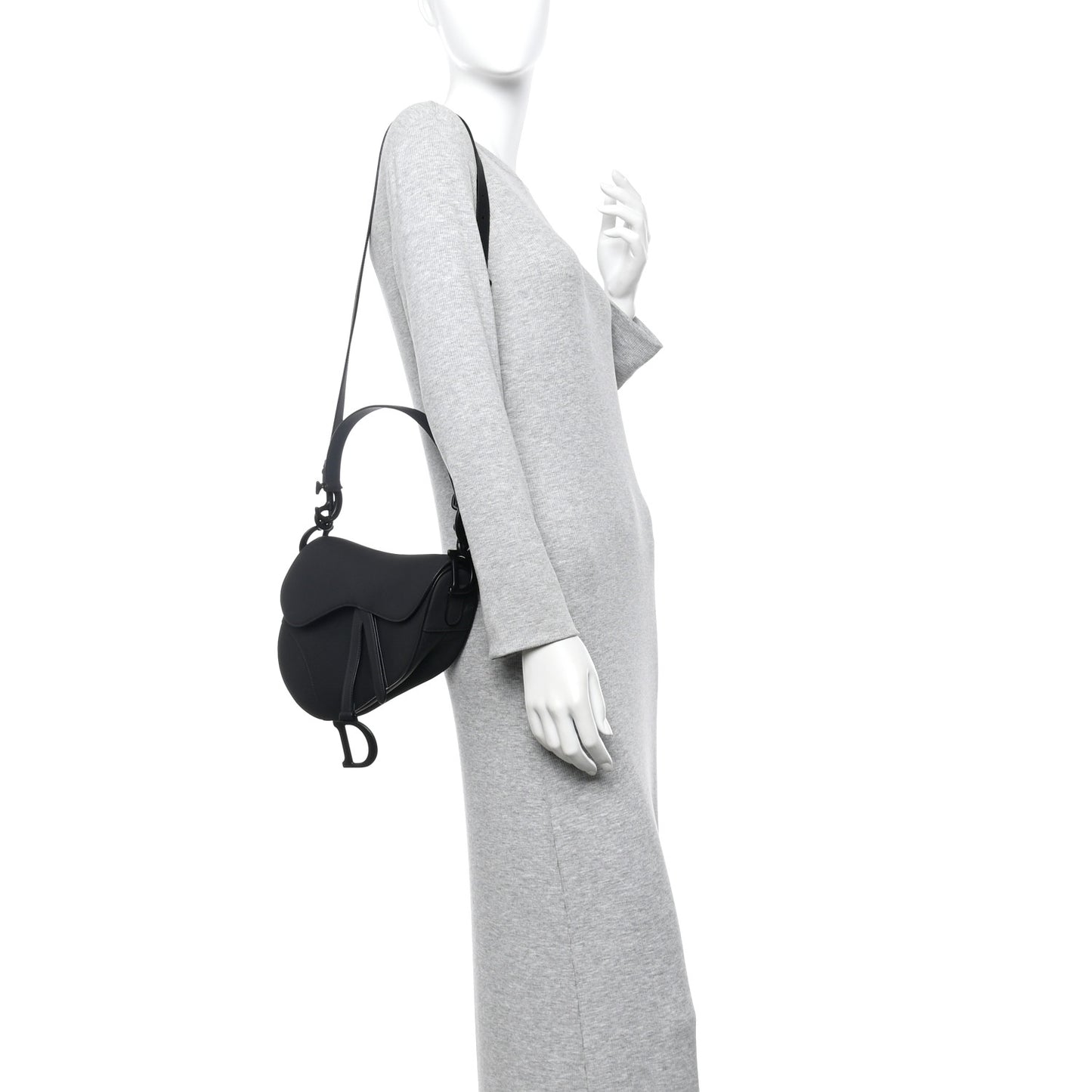 Ultra Matte Calfskin Saddle Bag With Strap Black