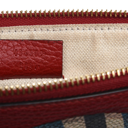 Gucci Pebbled Calfskin Kingsnake Print Clutch Red 7 of 9