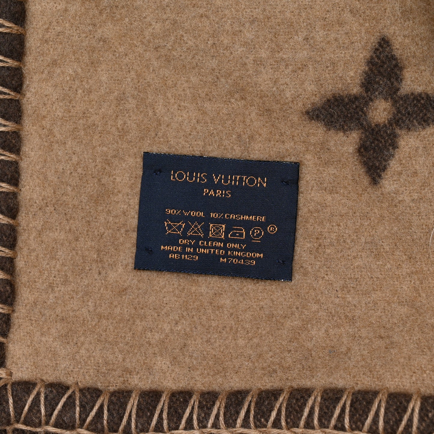 Wool Cashmere Neo Monogram Blanket Marron