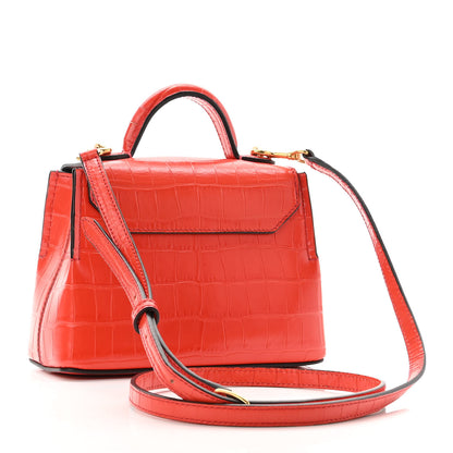 Mulberry Shiny Crocodile Embossed Micro Seaton Hibiscus Red 3 of 10