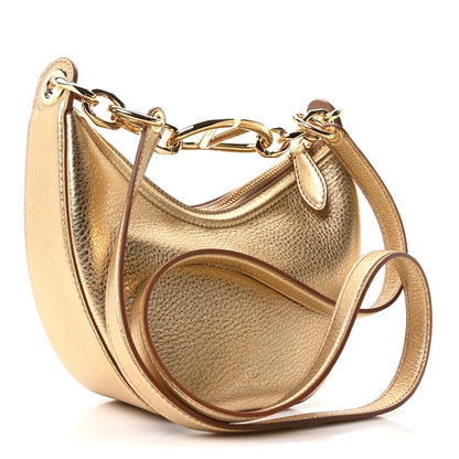 Valentino Garavani Metallic Nappa Mini Vlogo Moon Hobo Bag Gold 3 of 9