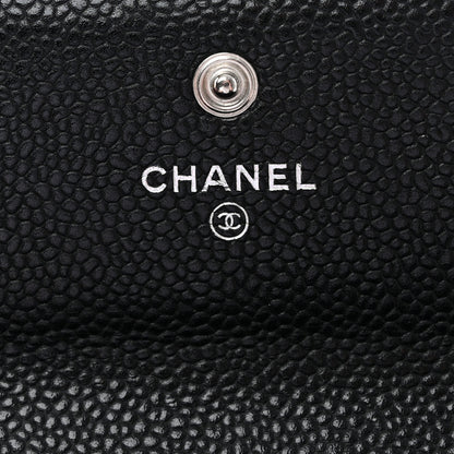 Chanel Caviar Chevron Quilted Boy Flap Wallet Black 6 of 9