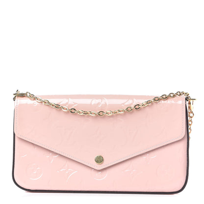 Louis Vuitton Vernis Felicie Chain Wallet Rose Ballerine 1 of 12