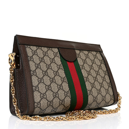Gucci GG Supreme Monogram Web Small Ophidia Chain Shoulder Bag Brown 3 of 10