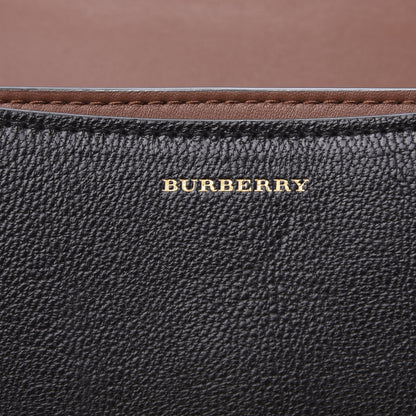 Burberry Goatskin Cotton Canvas Vintage Check Small D-Ring Bag Black Antique Yellow 7 of 13