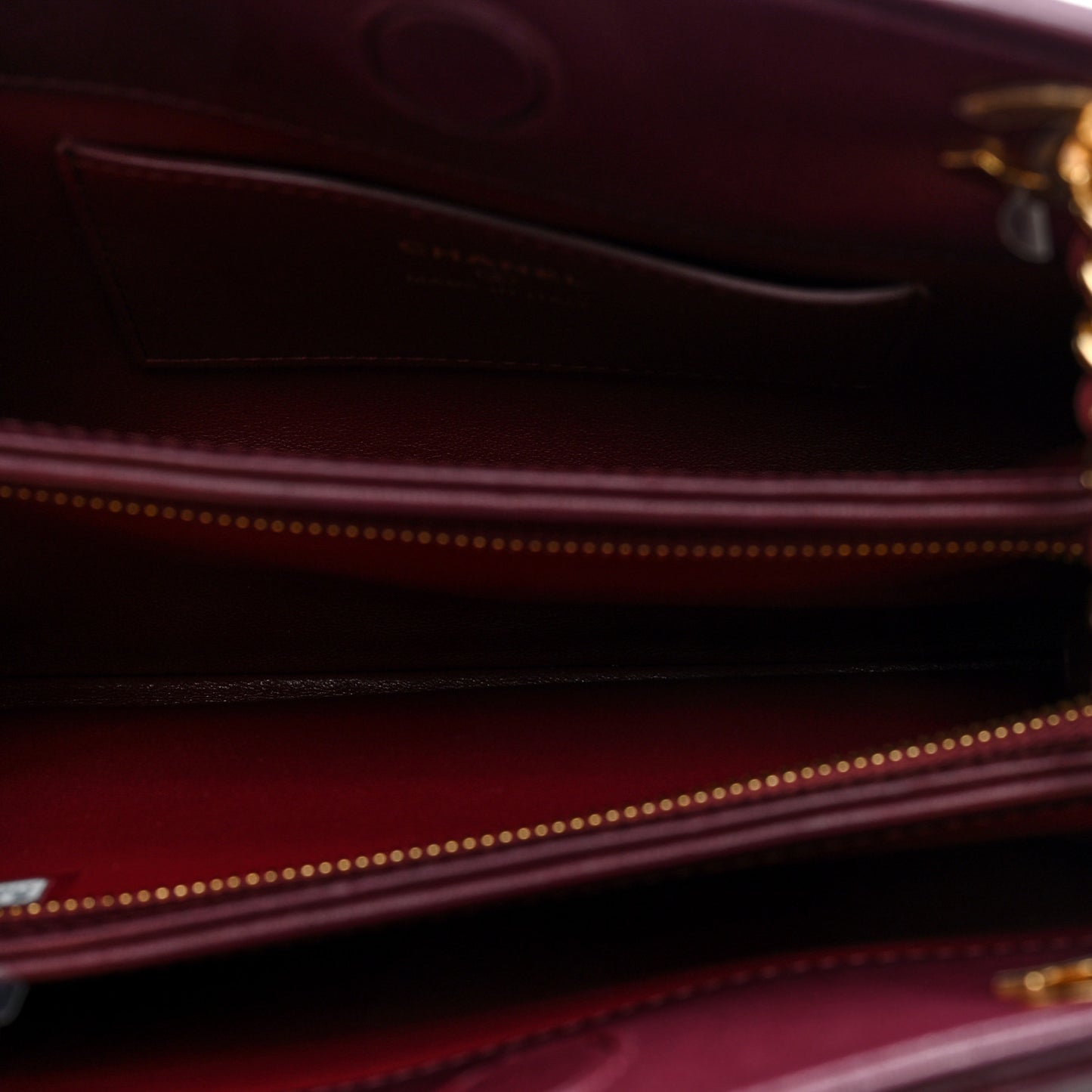Lambskin Quilted CC Clutch With Chain Burgundy