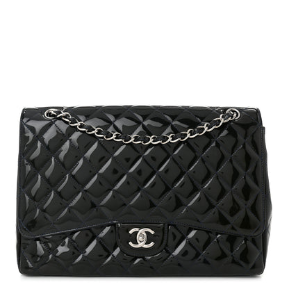 Chanel Patent Quilted Maxi Single Flap Blue 1 of 11