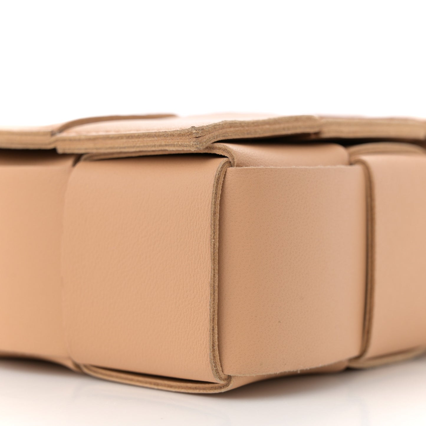 Lambskin Maxi Intrecciato Cassette Crossbody Bag Almond
