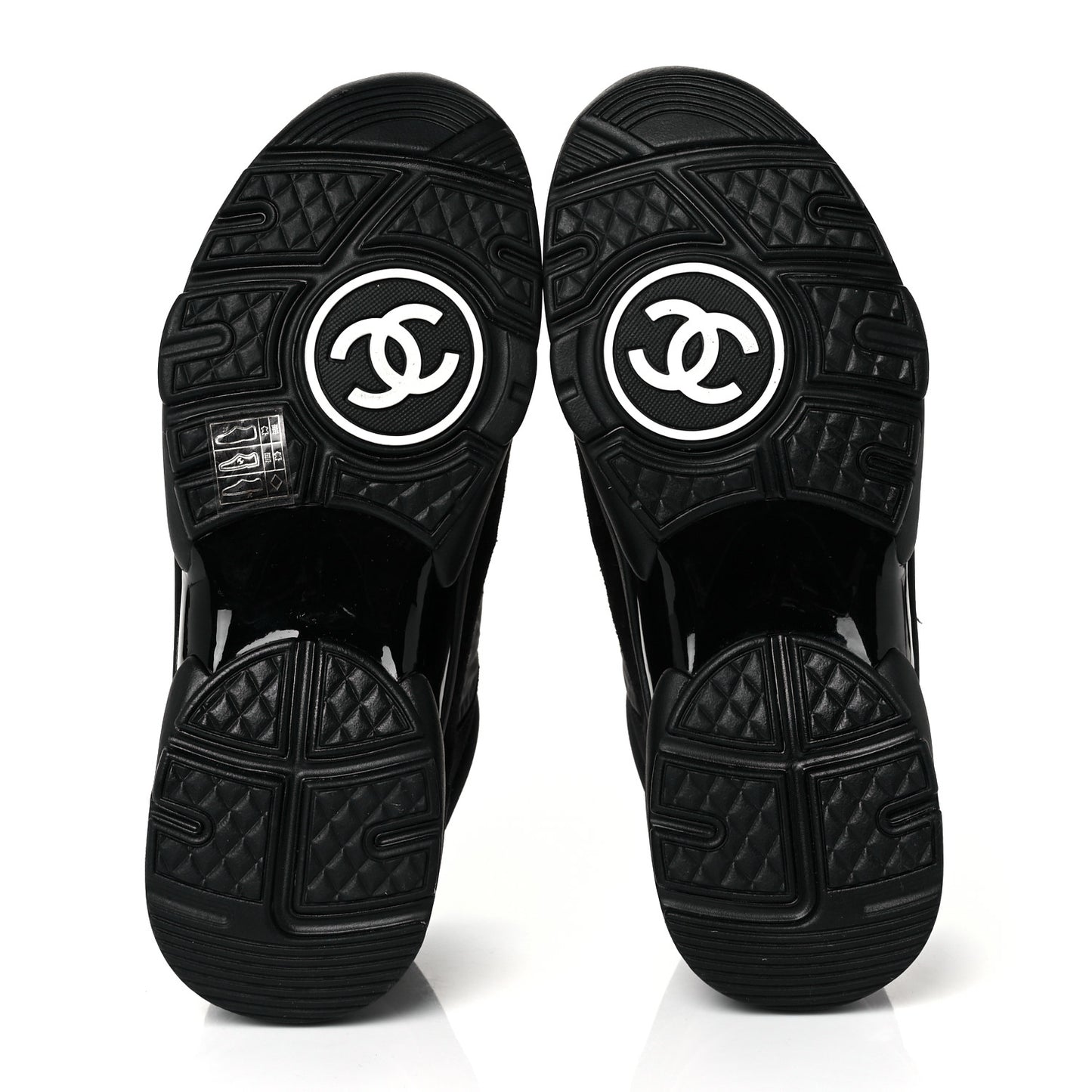 Fabric Calfskin Suede CC Sneakers 36 Black