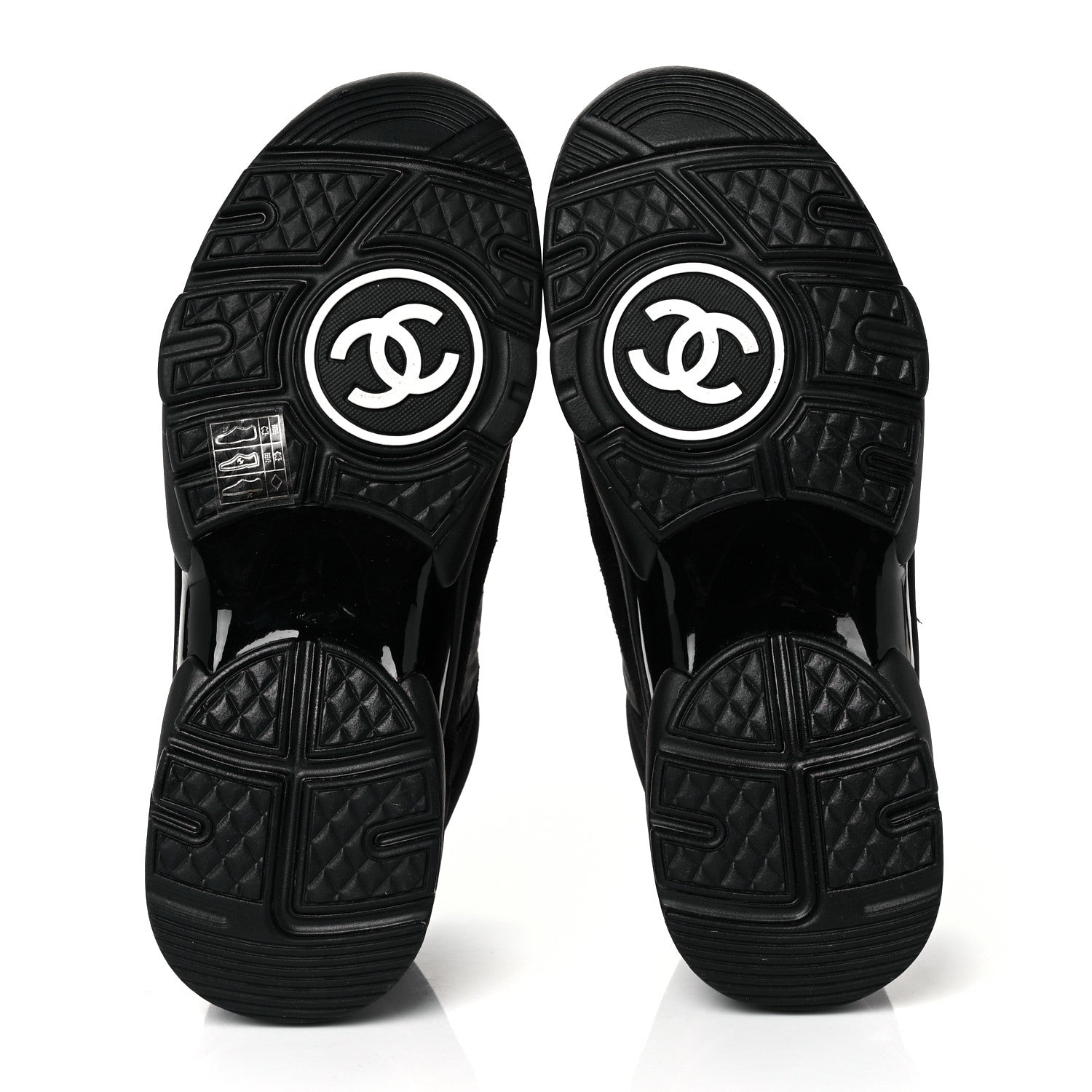 Chanel Fabric Calfskin Suede CC Sneakers 36 Black 5 of 7
