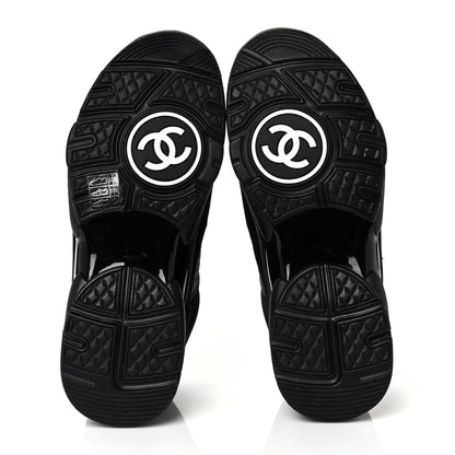 Chanel Fabric Calfskin Suede CC Sneakers 36 Black 5 of 7