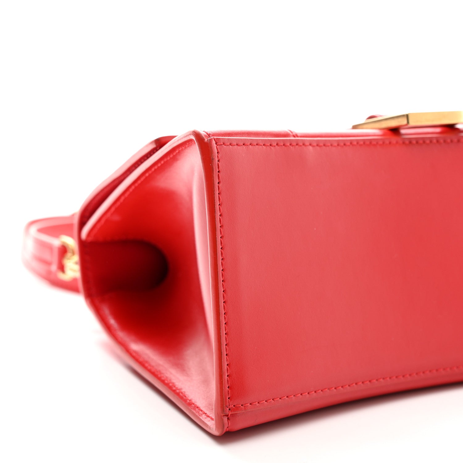 Balenciaga Shiny Box Calfskin Small Hourglass Top Handle Bag Bright Red 7 of 8