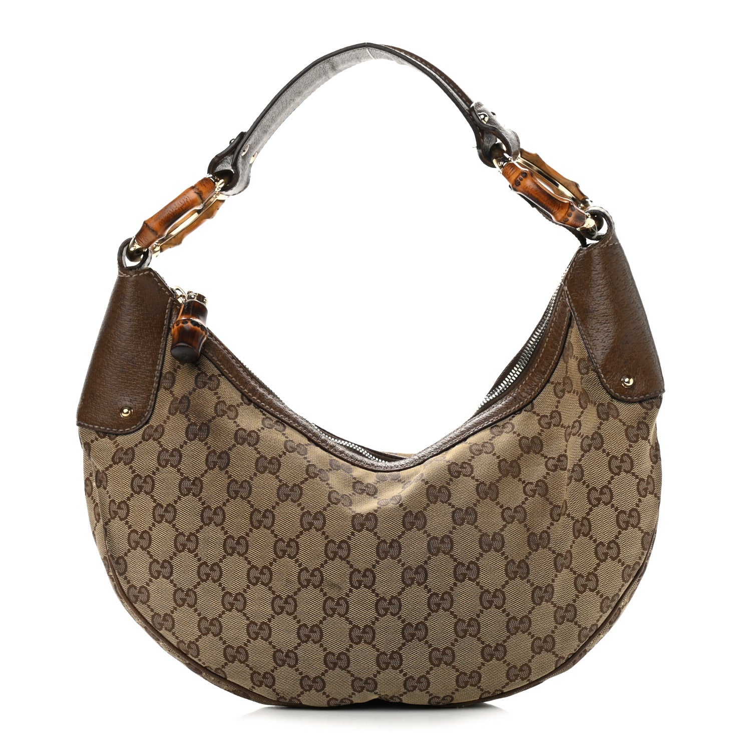 Gucci Monogram Bamboo Ring Hobo Brown 1 of 13