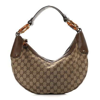 Gucci Monogram Bamboo Ring Hobo Brown 1 of 13