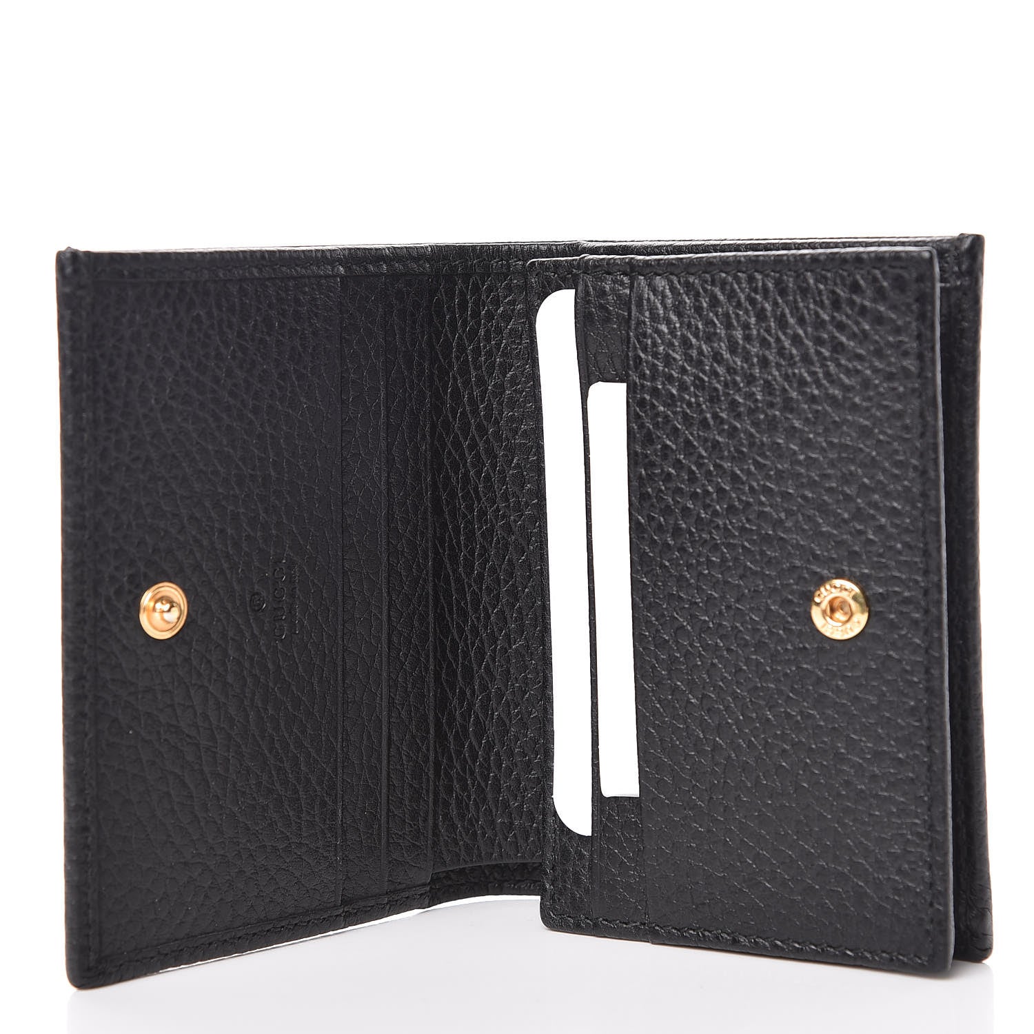 Gucci Pebbled Calfskin GG Marmont Card Case Black 5 of 8