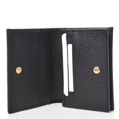 Gucci Pebbled Calfskin GG Marmont Card Case Black 5 of 8