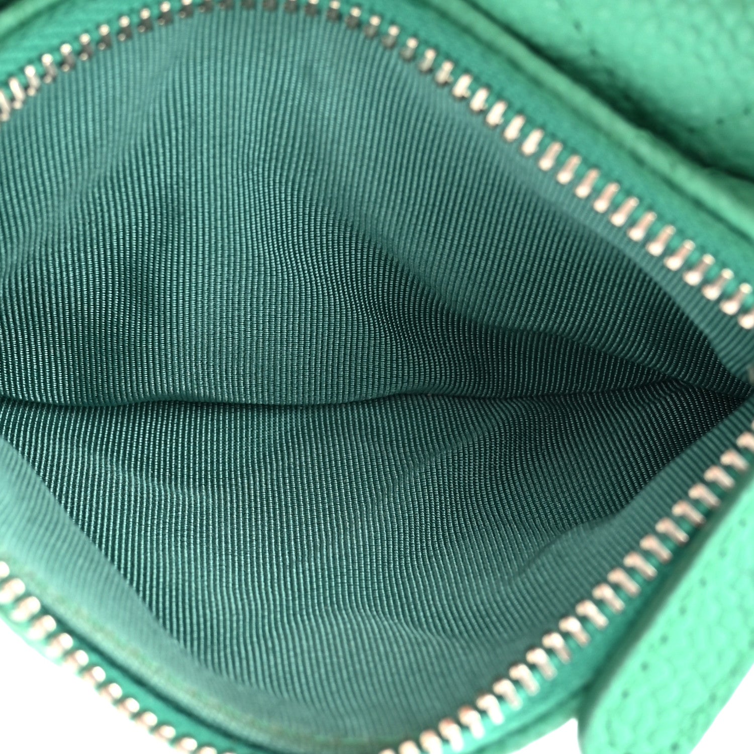 Chanel Iridescent Caviar Quilted Flap Zip Card Holder Green 6 of 13