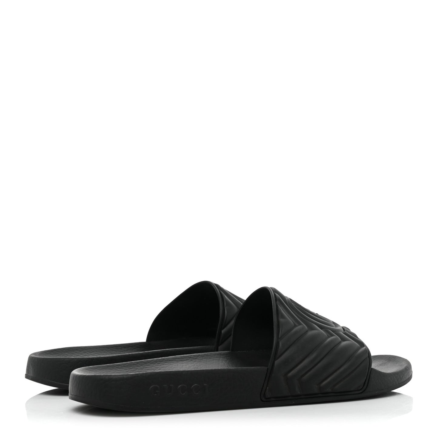 Rubber Matelasse Mens Slide Sandals 11 Black