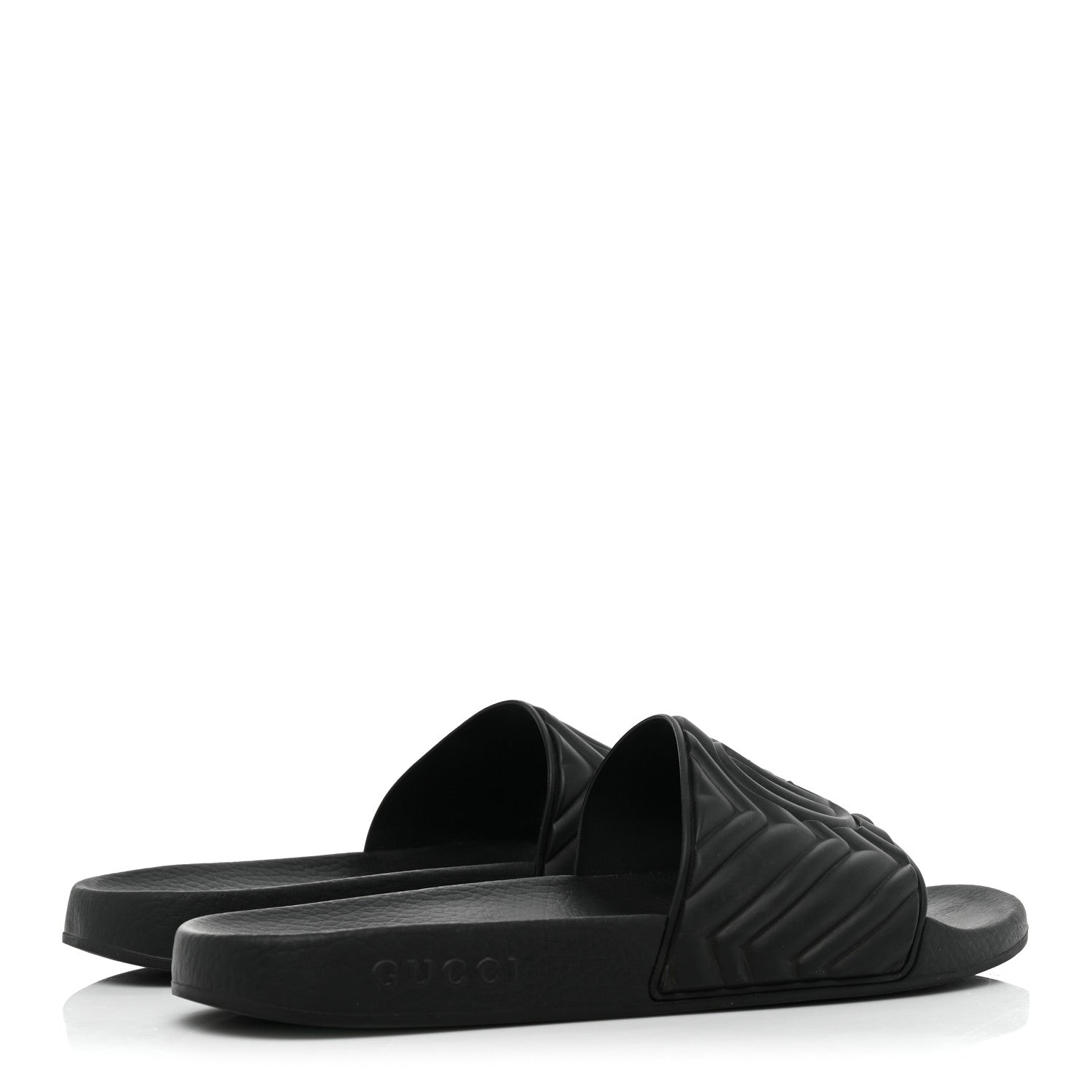 Gucci Rubber Matelasse Mens Slide Sandals 11 Black 4 of 12