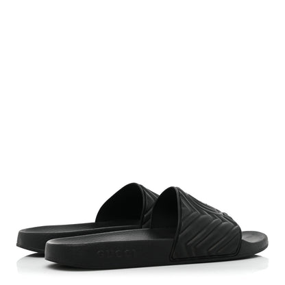 Gucci Rubber Matelasse Mens Slide Sandals 11 Black 4 of 12