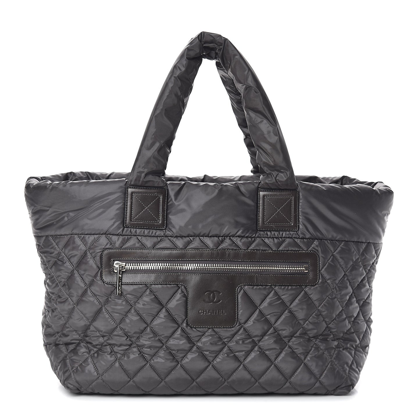 Nylon Quilted Large Coco Cocoon Tote Grey