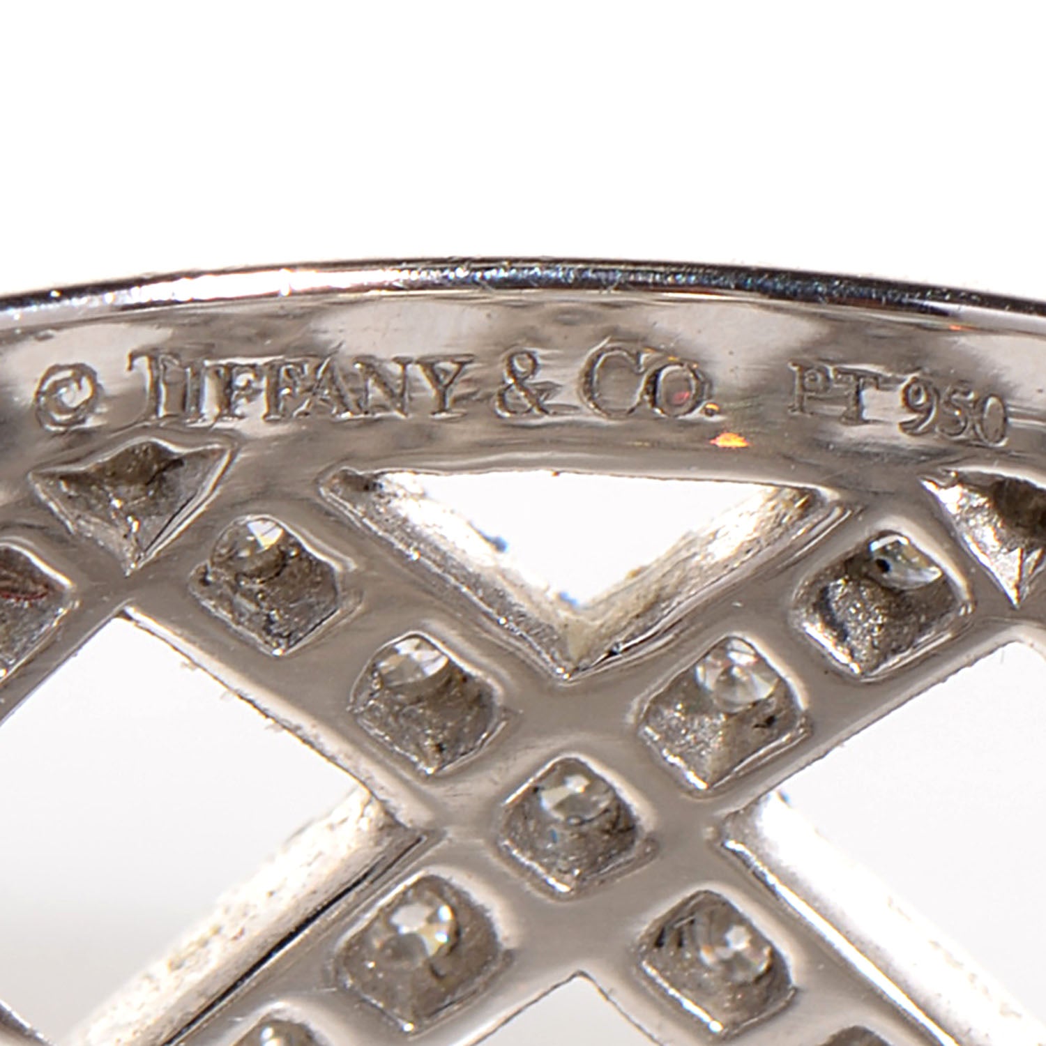 Tiffany Platinum Diamond Braided Band Ring Size 6 4 of 5