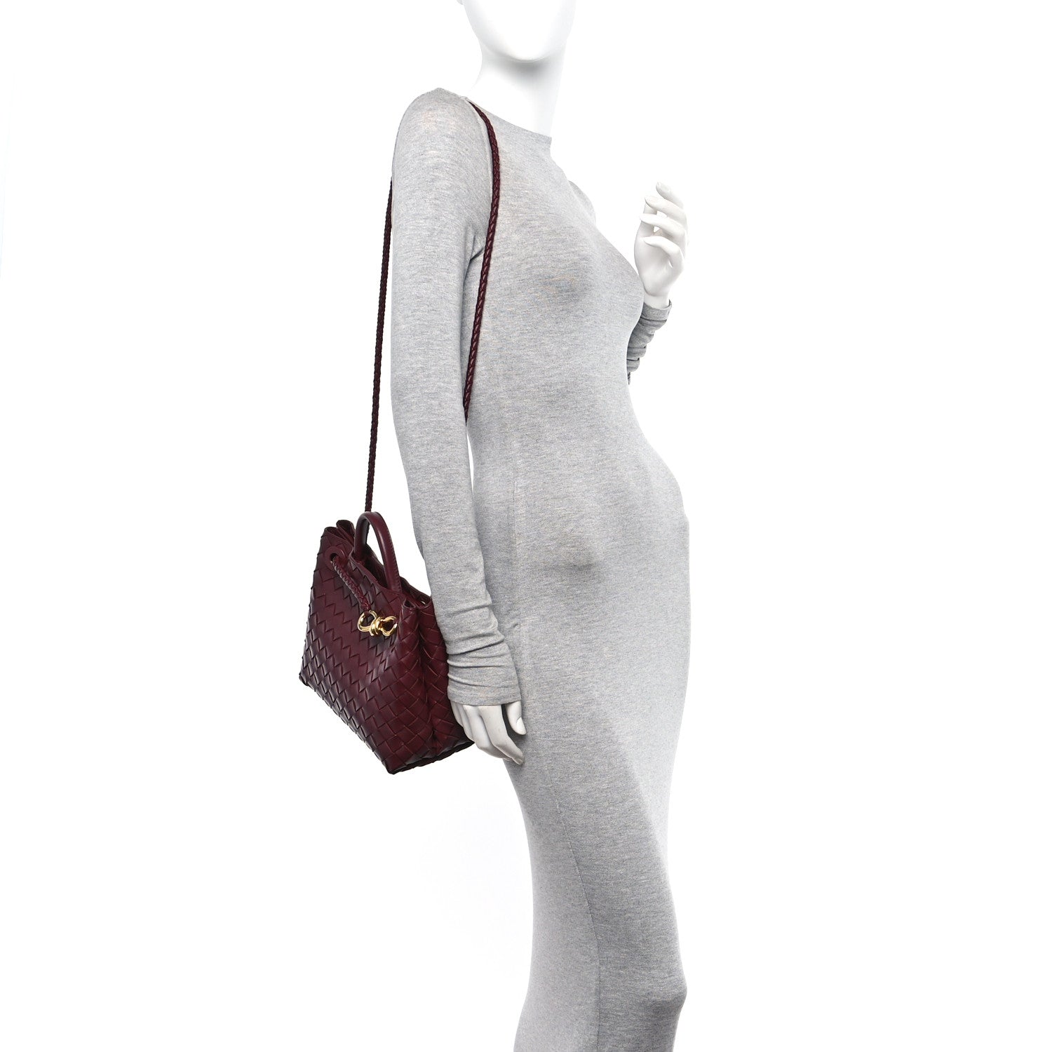 Bottega Veneta Nappa Intrecciato Small Andiamo Shoulder Bag Barolo 2 of 10