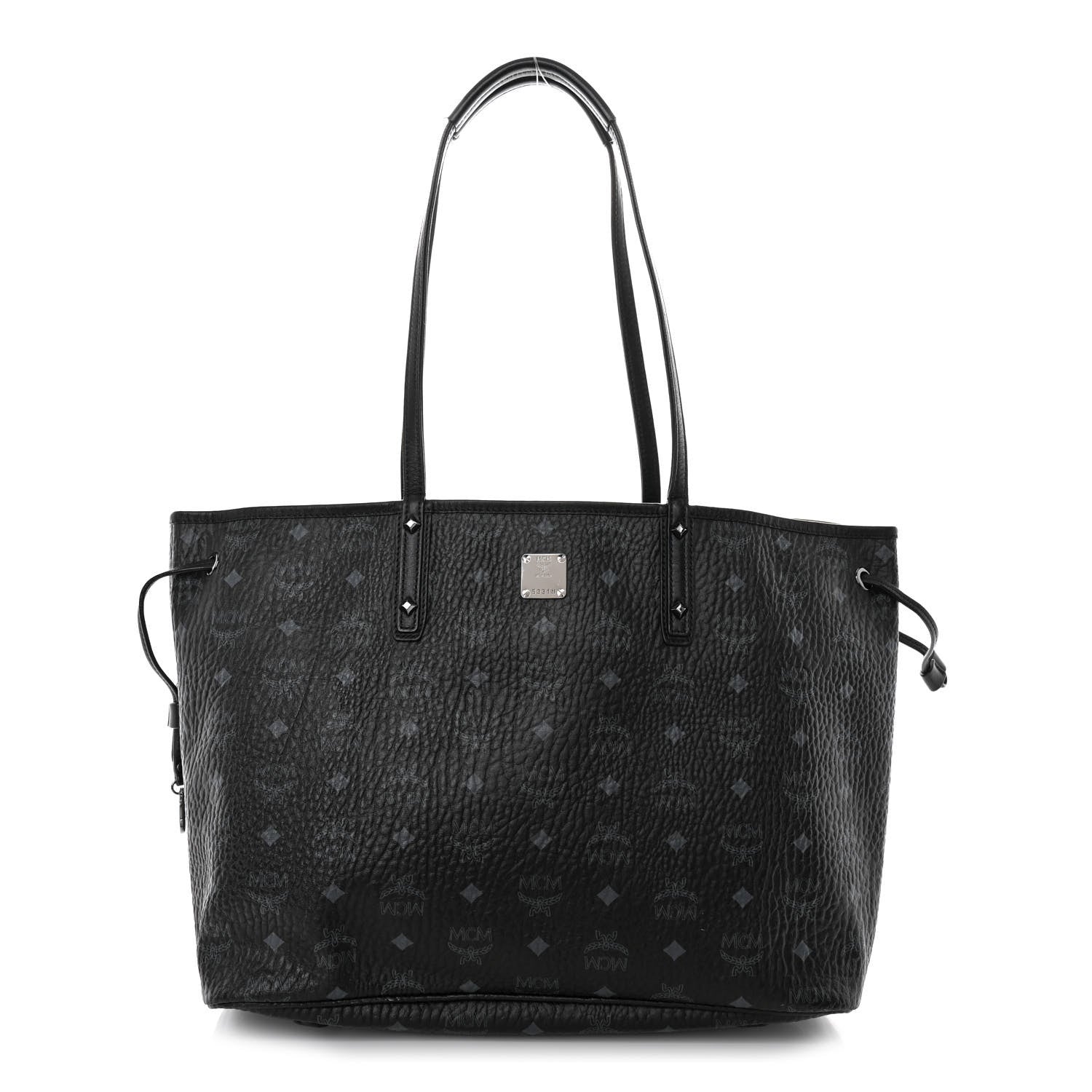 MCM Visetos Medium Liz Reversible Shopper Tote Black 3 of 20