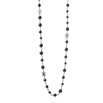 Chanel Beaded CC Long Necklace Black 1 of 4