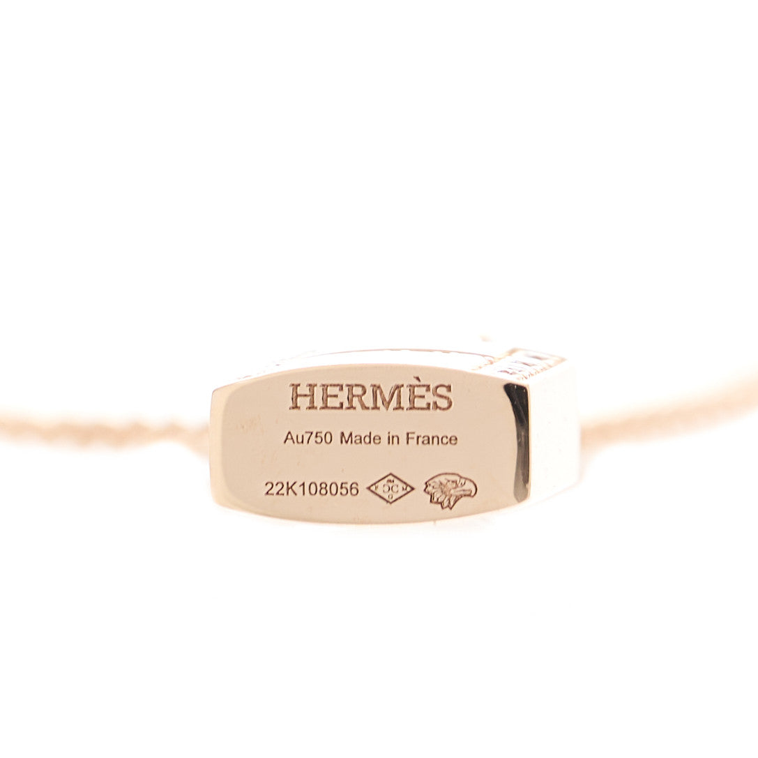 Hermes 18K Rose Gold Diamond Amulettes Cadenas Pendant Necklace 4 of 5