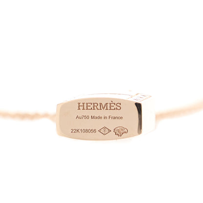 Hermes 18K Rose Gold Diamond Amulettes Cadenas Pendant Necklace 4 of 5