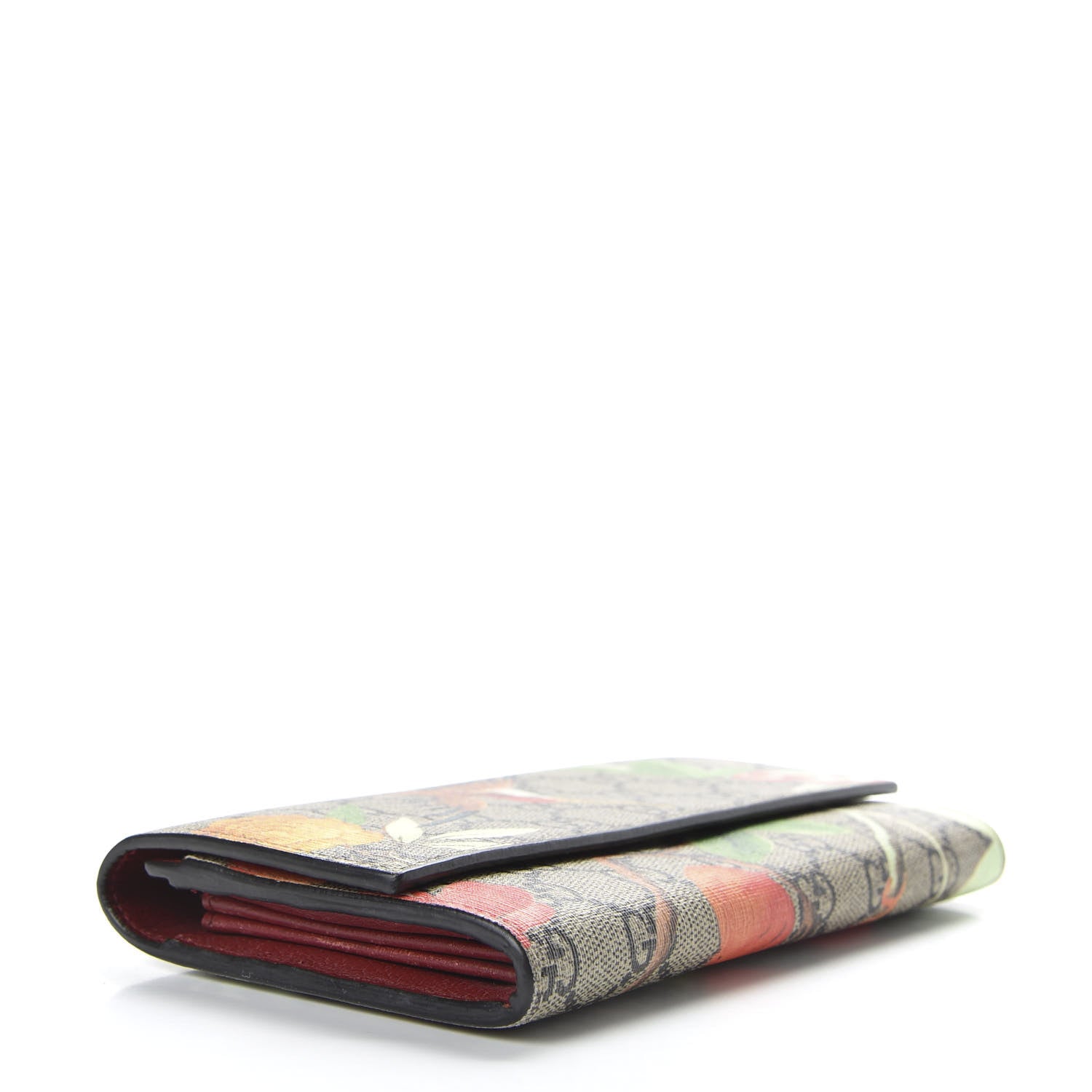 Gucci GG Supreme Monogram Tian Continental Wallet Beige Multicolor Red 4 of 6