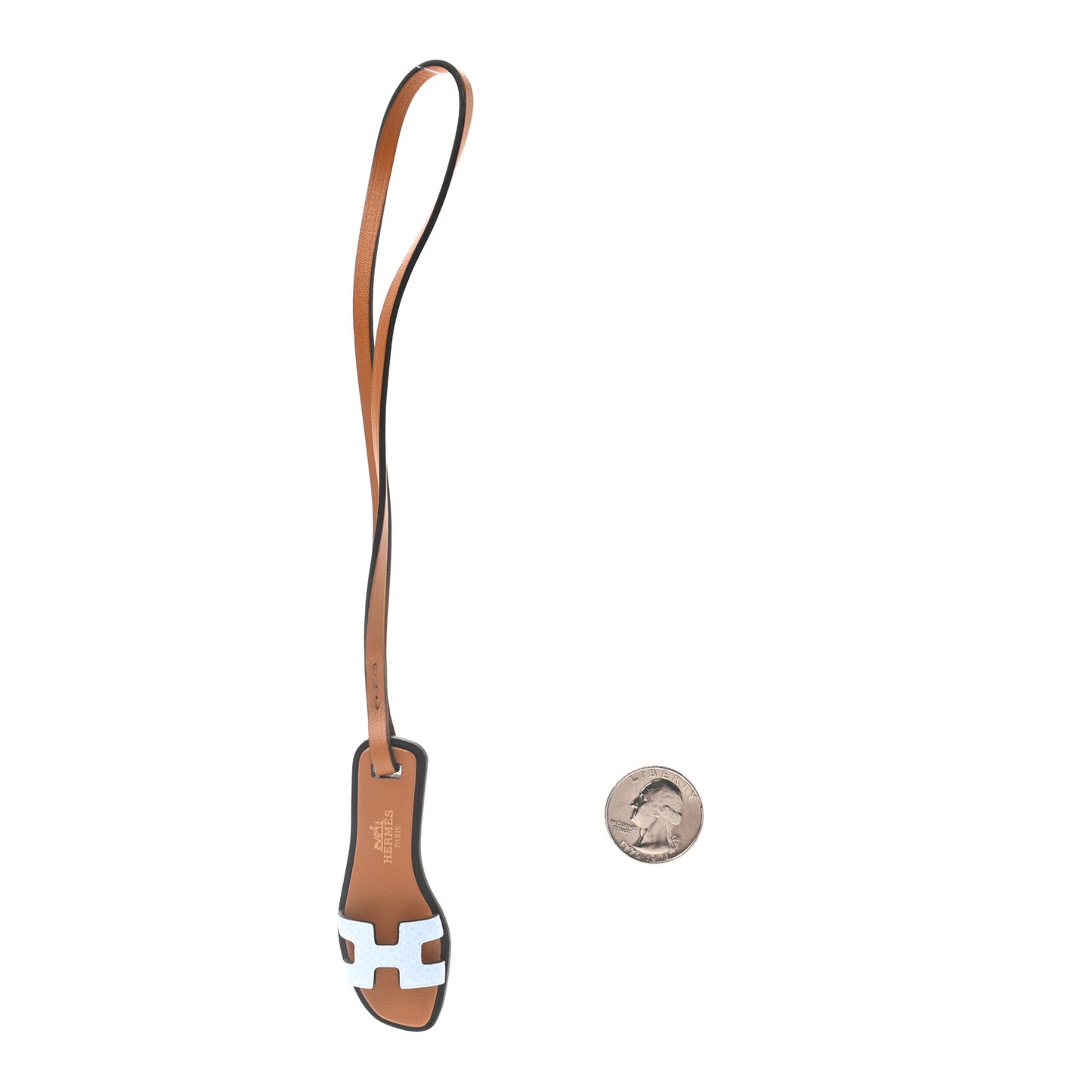Epsom Butler Calfskin Hunter Oran Nano Bag Charm Bleu Brume