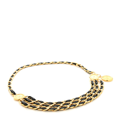 Chanel Lambskin Chain CC Medallion Belt Black Gold 1 of 4