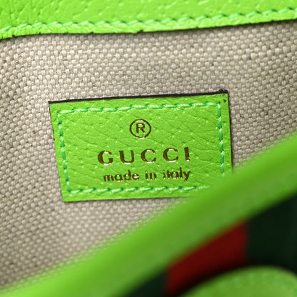 Gucci GG Supreme Monogram Web Small Ophidia Belt Bag Beige Ebony Electric Green 6 of 10