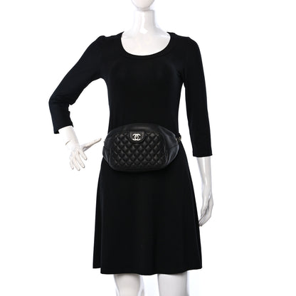 Chanel Grained Calfskin Quilted Casual Rock Waist Bag Fanny Pack Black 2 of 9