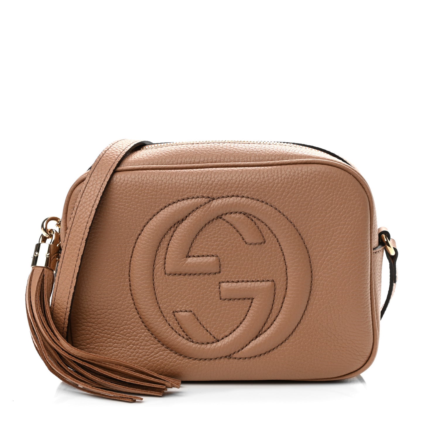 Pebbled Calfskin Small Soho Disco Bag Camelia