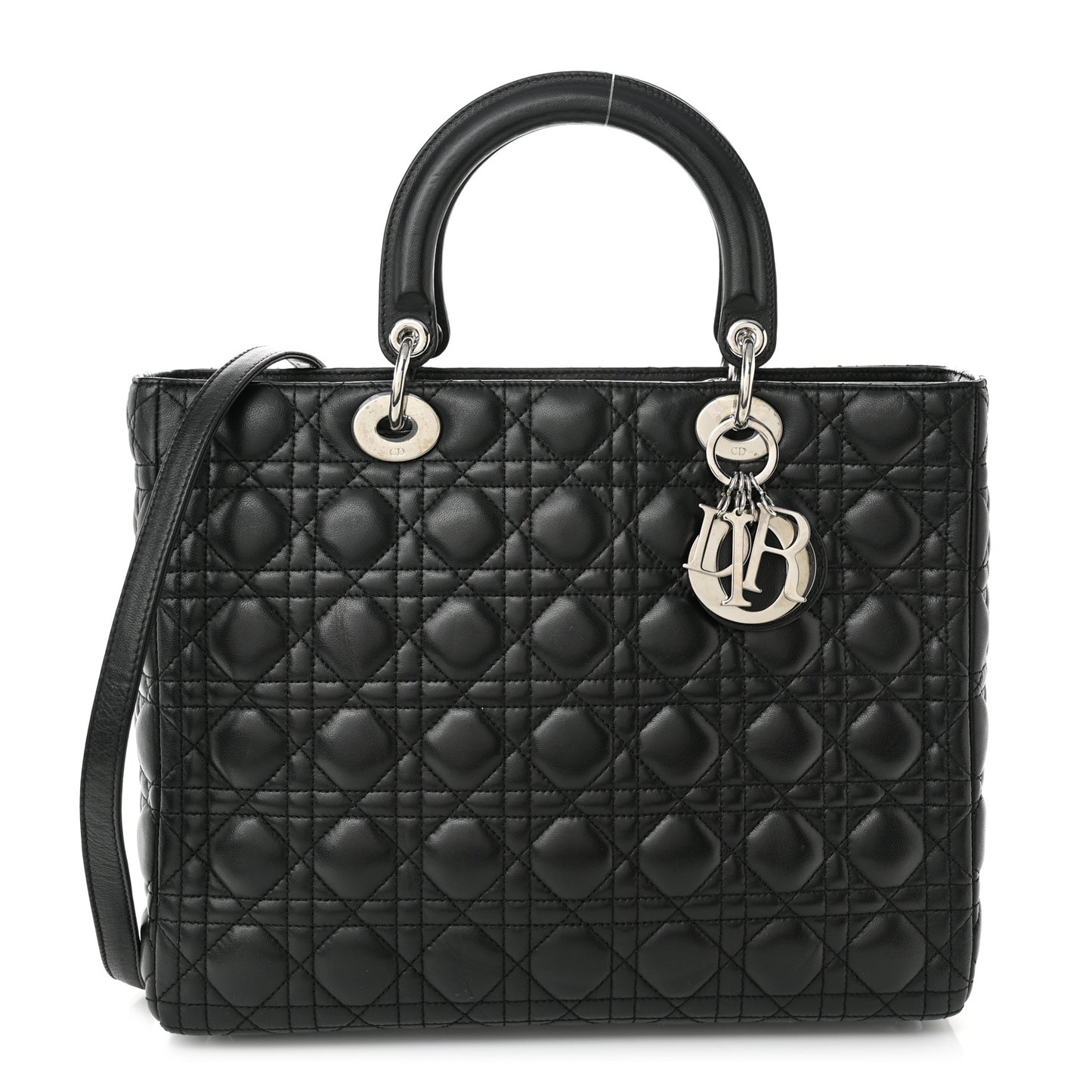 Lambskin Cannage Large Lady Dior Black