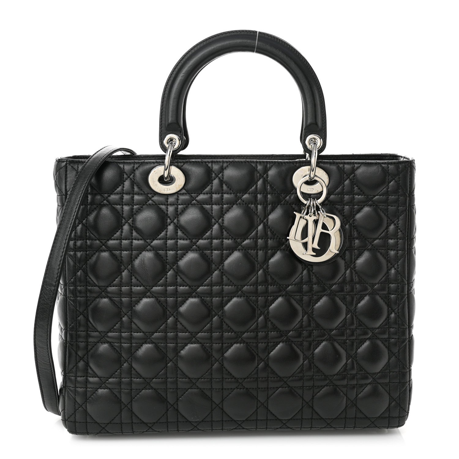 Christian Dior Lambskin Cannage Large Lady Dior Black 1 of 11