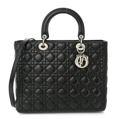 Christian Dior Lambskin Cannage Large Lady Dior Black 1 of 11