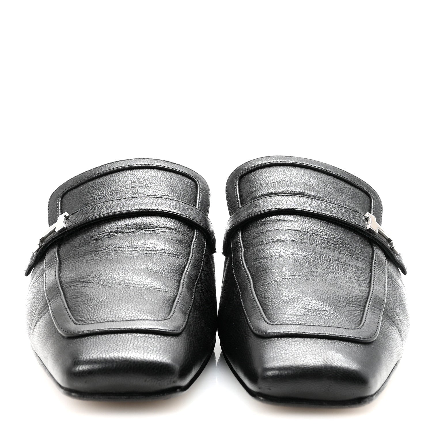 Hermes Goatskin Groupie Mules 39 Black 3 of 10