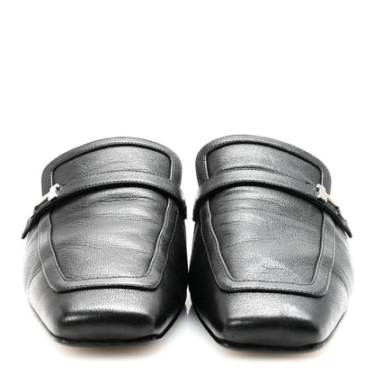 Hermes Goatskin Groupie Mules 39 Black 3 of 10