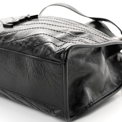 Saint Laurent Crinkled Calfskin Matelasse Monogram Medium Niki Shopper Tote Black 9 of 9