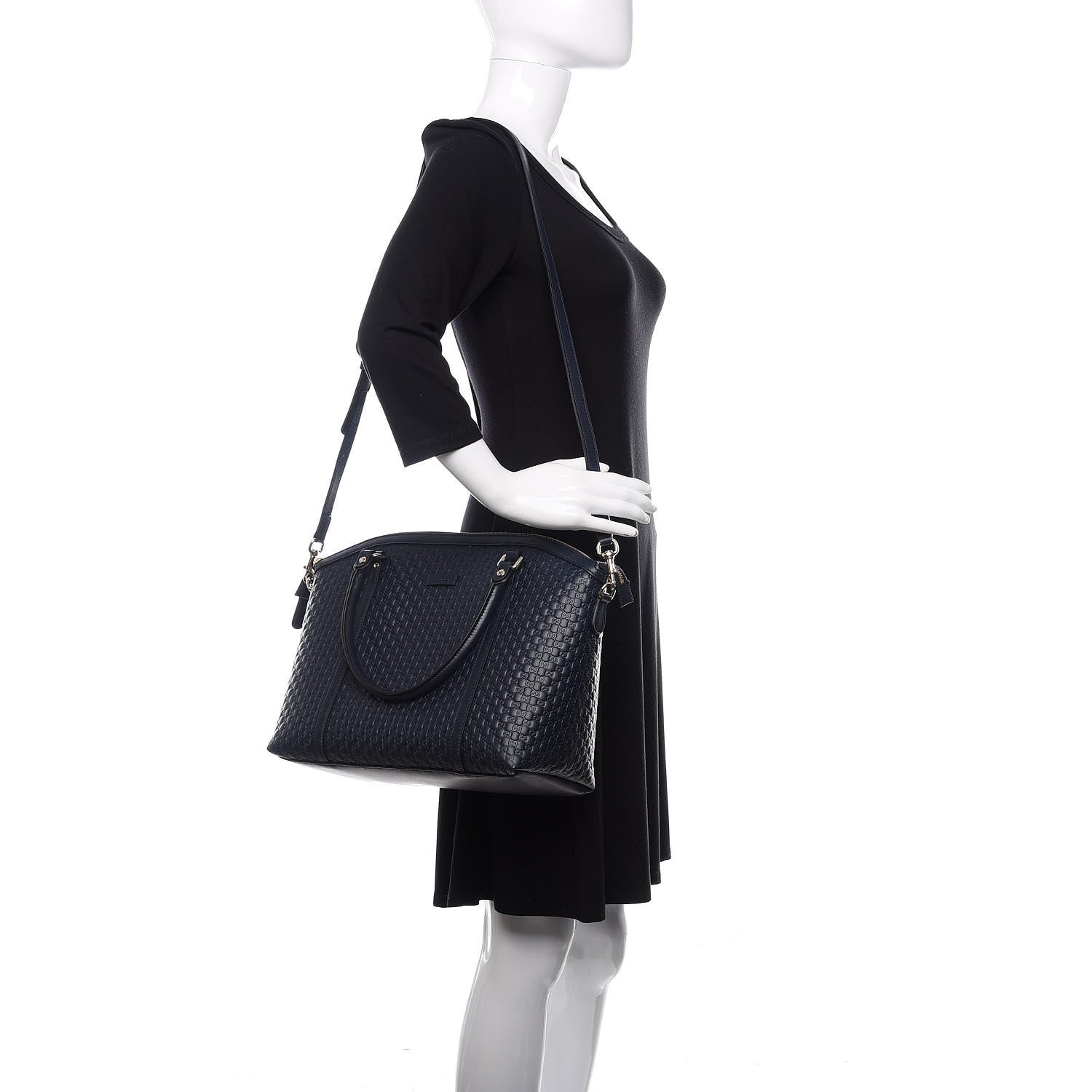 Gucci Soft Microguccissima Dome Satchel Navy 2 of 11
